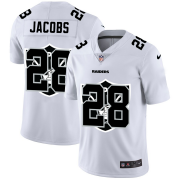 Wholesale Cheap Las Vegas Raiders #28 Josh Jacobs White Men's Nike Team Logo Dual Overlap Limited NFL Jersey