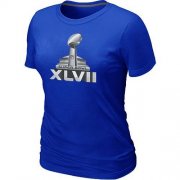 Wholesale Cheap Women's NFL Super Bowl XLVII Logo T-Shirt Blue
