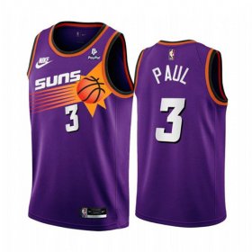 Wholesale Cheap Men\'s Phoenix Suns #3 Chris Paul Purple Stitched Basketball Jersey
