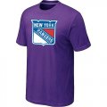 Wholesale Cheap New York Rangers Big & Tall Logo Purple NHL T-Shirt