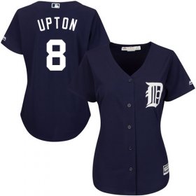 Wholesale Cheap Tigers #8 Justin Upton Navy Blue Alternate Women\'s Stitched MLB Jersey
