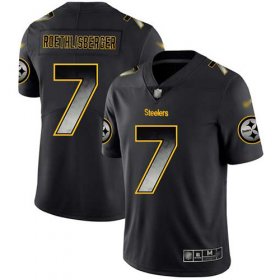 Wholesale Cheap Nike Steelers #7 Ben Roethlisberger Black Men\'s Stitched NFL Vapor Untouchable Limited Smoke Fashion Jersey