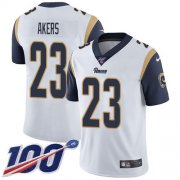 Wholesale Cheap Nike Rams #23 Cam Akers White Men's Stitched NFL 100th Season Vapor Untouchable Limited Jersey