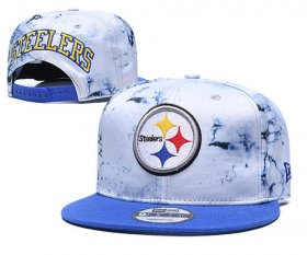 Wholesale Cheap Steelers Team Logo Smoke Blue Adjustable Hat TX