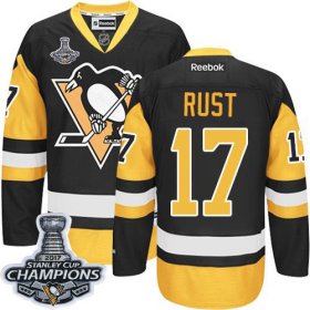 Wholesale Cheap Penguins #17 Bryan Rust Black Alternate 2017 Stanley Cup Finals Champions Stitched NHL Jersey