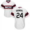 Wholesale Cheap White Sox #24 Yasmani Grandal White New Cool Base Alternate Home Stitched MLB Jersey