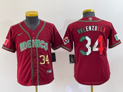 Wholesale Cheap Youth Mexico Baseball #34 Fernando Valenzuela 2023 Red World Classic Stitched Jersey 5