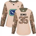 Wholesale Cheap Adidas Canucks #35 Thatcher Demko Camo Authentic 2017 Veterans Day Women's Stitched NHL Jersey