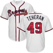 Wholesale Cheap Braves #49 Julio Teheran White Team Logo Fashion Stitched MLB Jersey