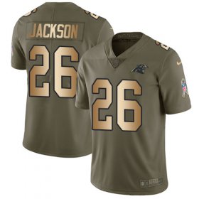 Wholesale Cheap Nike Panthers #26 Donte Jackson Olive/Gold Men\'s Stitched NFL Limited 2017 Salute To Service Jersey