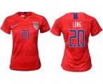 Wholesale Cheap Women's USA #20 Long Away Soccer Country Jersey