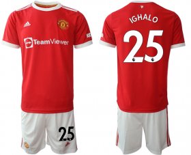 Wholesale Cheap Men 2021-2022 Club Manchester United home red 25 Adidas Soccer Jersey