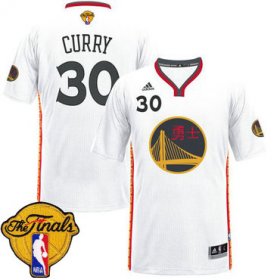 Wholesale Cheap Men\'s Warriors #30 Stephen Curry White 2017 Chinese New Year The Finals Patch Stitched NBA Jersey