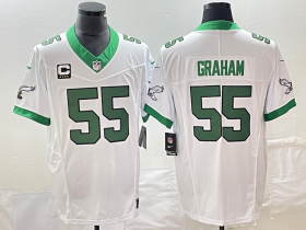 Wholesale Cheap Men\'s Philadelphia Eagles #55 Brandon Graham White 2023 F.U.S.E. Vapor Untouchable With C Patch Stitched Football Jersey