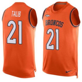 Wholesale Cheap Nike Broncos #21 Aqib Talib Orange Team Color Men\'s Stitched NFL Limited Tank Top Jersey