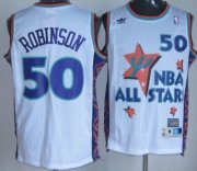 Wholesale Cheap NBA 1995 All-Star #50 David Robinson White Swingman Throwback Jersey