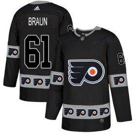 Wholesale Cheap Adidas Flyers #61 Justin Braun Black Authentic Team Logo Fashion Stitched NHL Jersey
