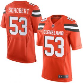 Wholesale Cheap Nike Browns #53 Joe Schobert Orange Alternate Men\'s Stitched NFL New Elite Jersey