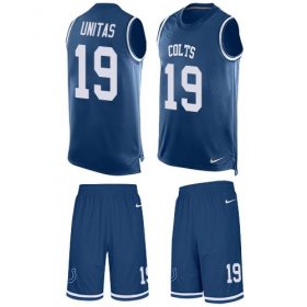 Wholesale Cheap Nike Colts #19 Johnny Unitas Royal Blue Team Color Men\'s Stitched NFL Limited Tank Top Suit Jersey