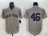 Cheap Men's New York Yankees #46 Andy Pettitte 2021 Grey Field of Dreams Cool Base Stitched Baseball Jersey