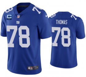 Wholesale Cheap Men\'s New York Giants #78 Andrew Thomas Blue With C Patch Vapor Untouchable Limited Stitched Jersey