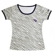 Wholesale Cheap Women's Nike Tennessee Titans Chest Embroidered Logo Zebra Stripes T-Shirt