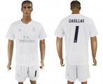 Wholesale Cheap Real Madrid #1 I.Casillas Marine Environmental Protection Home Soccer Club Jersey