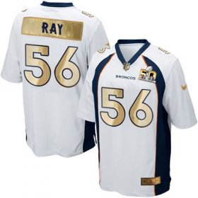 Wholesale Cheap Nike Broncos #56 Shane Ray White Men\'s Stitched NFL Game Super Bowl 50 Collection Jersey