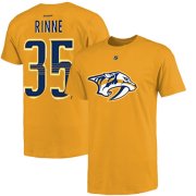 Wholesale Cheap Nashville Predators #35 Pekka Rinne Reebok Name and Number Player T-Shirt Gold