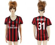 Wholesale Cheap Women's AC Milan #31 Antonelli Home Soccer Club Jersey