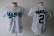 Wholesale Cheap Marlins #2 Hanley Ramirez White Women's Fashion Stitched MLB Jersey