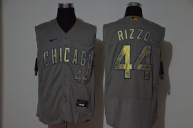 Wholesale Cheap Men\'s Chicago Cubs #44 Anthony Rizzo Grey Gold 2020 Cool and Refreshing Sleeveless Fan Stitched Flex Nike Jersey