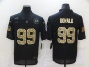 Wholesale Cheap Men's Los Angeles Rams #99 Aaron Donald Black Camo 2020 Salute To Service Stitched NFL Nike Limited Jersey