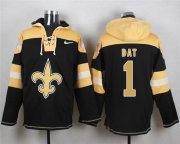 Wholesale Cheap Nike Saints #1 Who Dat Black Player Pullover NFL Hoodie