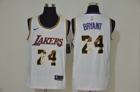 Wholesale Cheap Men\'s Los Angeles Lakers #24 Kobe Bryant White Nike Swingman Stitched NBA Fashion Jersey