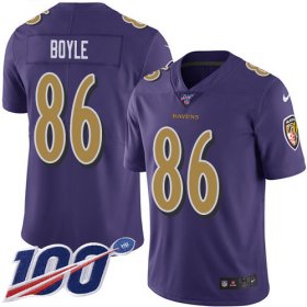 Wholesale Cheap Nike Ravens #86 Nick Boyle Purple Men\'s Stitched NFL Limited Rush 100th Season Jersey
