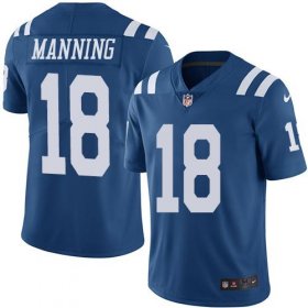 Wholesale Cheap Nike Colts #18 Peyton Manning Royal Blue Men\'s Stitched NFL Limited Rush Jersey