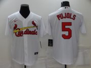Wholesale Cheap Men's St. Louis Cardinals #5 Albert Pujols White Cool Base Stitched Jersey
