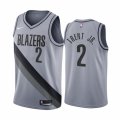 Wholesale Cheap Portland Trail Blazers #2 Gary Trent Jr. Gray NBA Swingman 2020-21 Earned Edition Jersey