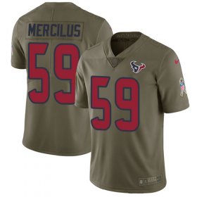 Wholesale Cheap Nike Texans #59 Whitney Mercilus Olive Men\'s Stitched NFL Limited 2017 Salute to Service Jersey