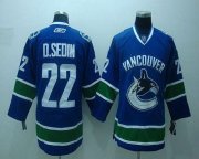 Wholesale Cheap Canucks #22 D.sedin Blue Embroidered Youth NHL Jersey