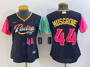 Wholesale Cheap Women's San Diego Padres #44 Joe Musgrove Number Black 2022 City Connect Cool Base Stitched Jersey