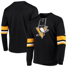 Wholesale Cheap Pittsburgh Penguins adidas Platinum Long Sleeve Jersey T-Shirt Black