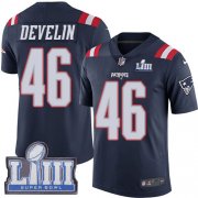 Wholesale Cheap Nike Patriots #46 James Develin Navy Blue Super Bowl LIII Bound Men's Stitched NFL Limited Rush Jersey