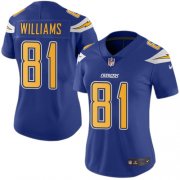Wholesale Cheap Nike Chargers #81 Mike Williams Electric Blue Women's Stitched NFL Limited Rush Jersey