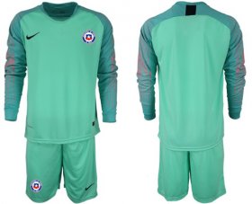 Wholesale Cheap Chile Blank Green Goalkeeper Long Sleeves Soccer Country Jersey