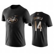 Wholesale Cheap Jets #14 Sam Darnold Black NFL Black Golden 100th Season T-Shirts
