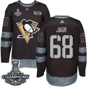 Wholesale Cheap Adidas Penguins #68 Jaromir Jagr Black 1917-2017 100th Anniversary Stanley Cup Finals Champions Stitched NHL Jersey