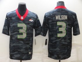 Wholesale Cheap Men\'s Denver Broncos #3 Russell Wilson Camo Limited Stitched Jersey