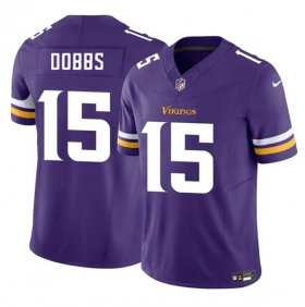 Men\'s Minnesota Vikings #15 Josh Dobbs Purple 2023 F.U.S.E. Vapor Untouchable Limited Jersey